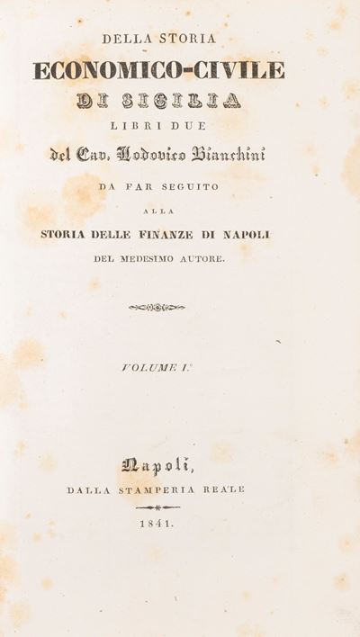 Della Storia Economico-civile di Sicilia. Libri Due.