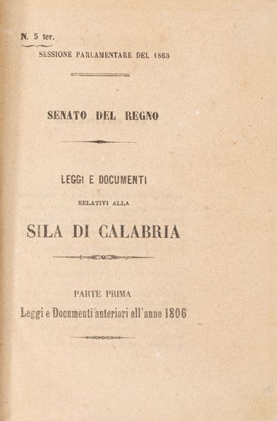Leggi e Documenti Relativi alla Sila di Calabria.