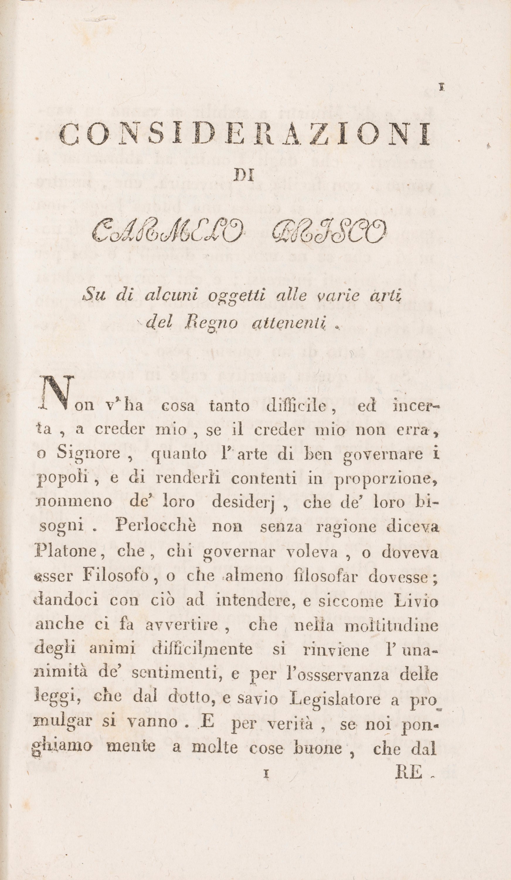 Carmelo Prisco - Memoria Riguardante le Arti, le Manifatture, e L'industria del Regno e su De' Me...