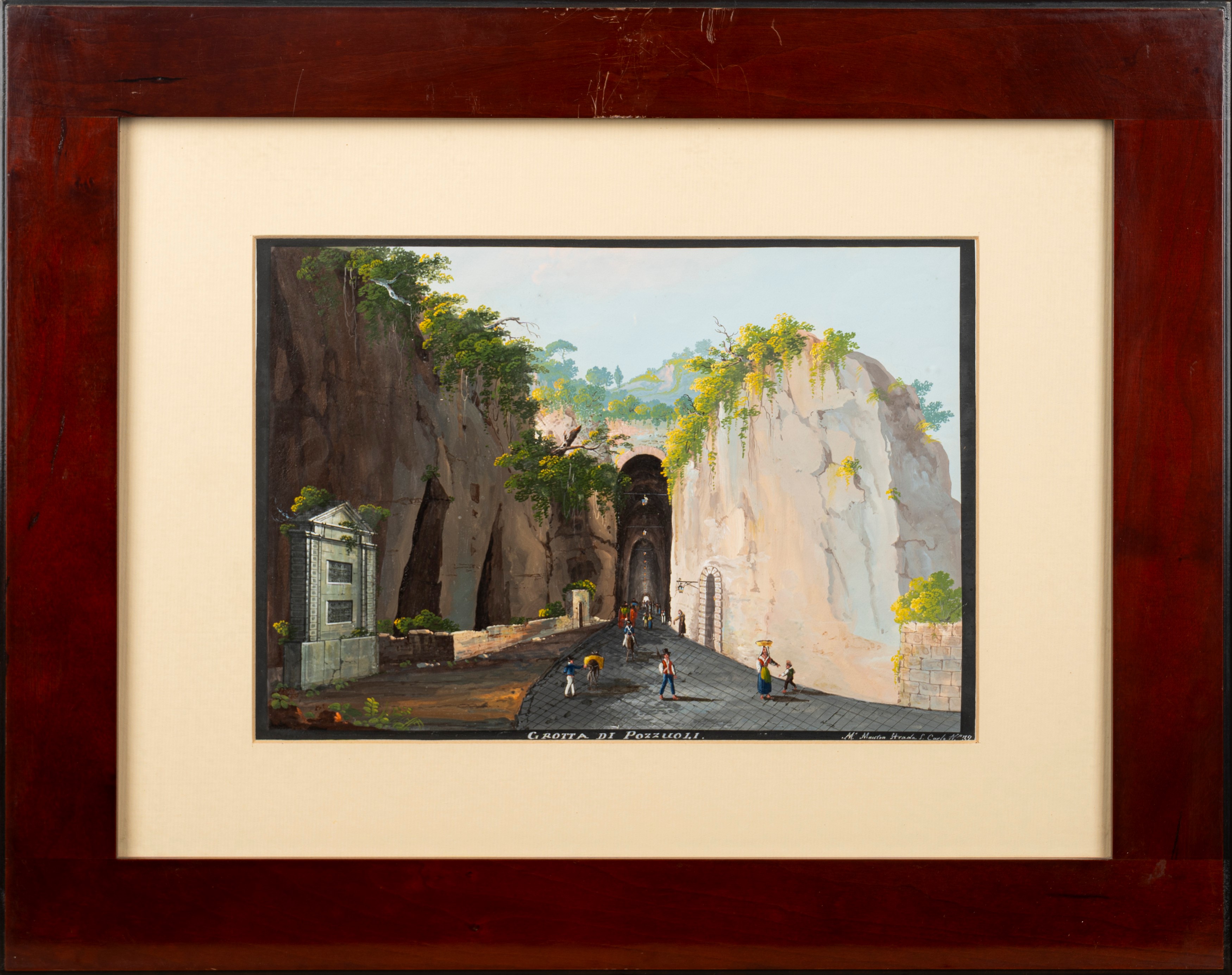M. Mauton (attivo a Napoli Fine XVIII - Prima Metà del XIX Secolo) - La Grotta di Pozzuoli