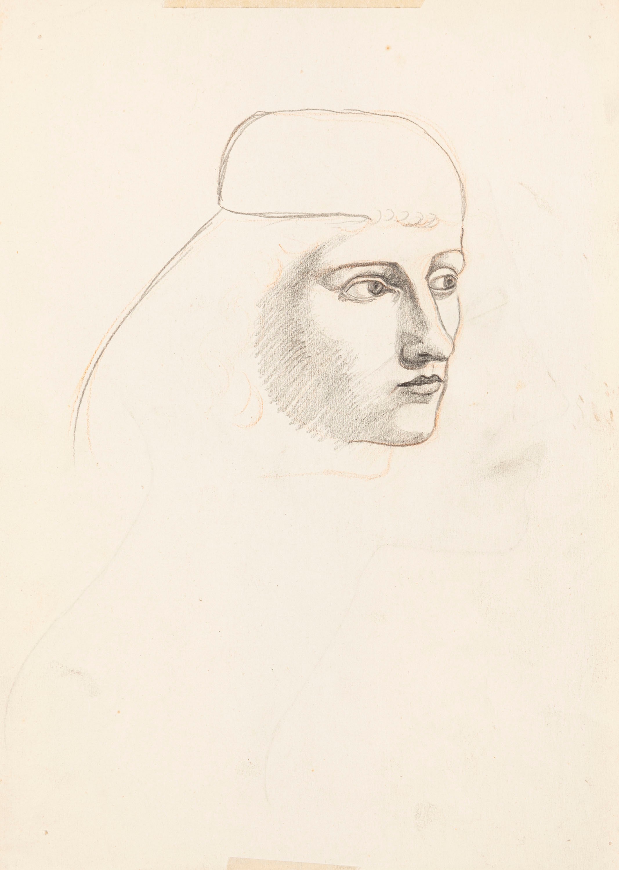 Luigi Russolo - Disegno di Libera Ispirazione dal Busto di Nefertiti