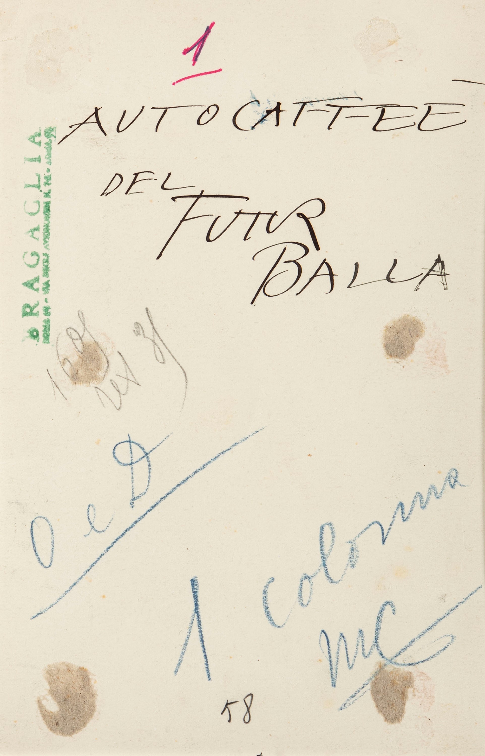 Anton Giulio Bragaglia - Matilde la pazza. Prima del Futurismo. Futurballa, stampa alla gelatina ...
