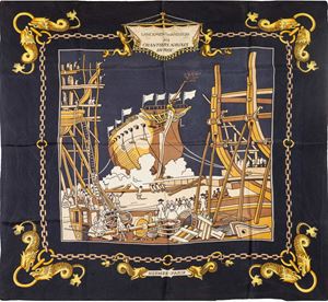 Foulard Lancement d&#39;un Vaisseau au Chantiers Navals du Roy