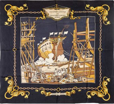 Foulard Lancement D'un Vaisseau Au Chantiers Navals Du Roy