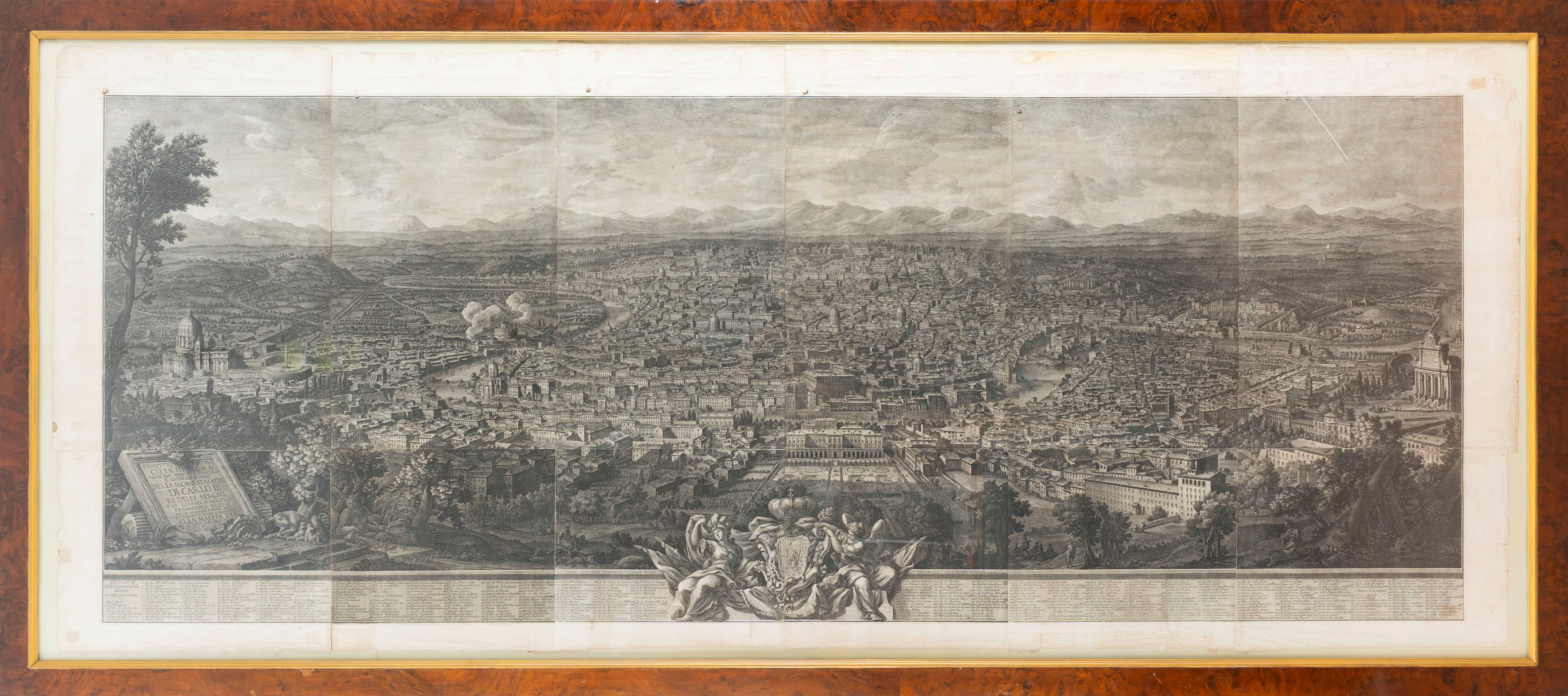 Prospetto D. Alma Città di Roma Visto dal Monte Gianicolo e Sotto gli Auspici della Sac. Maestà C...