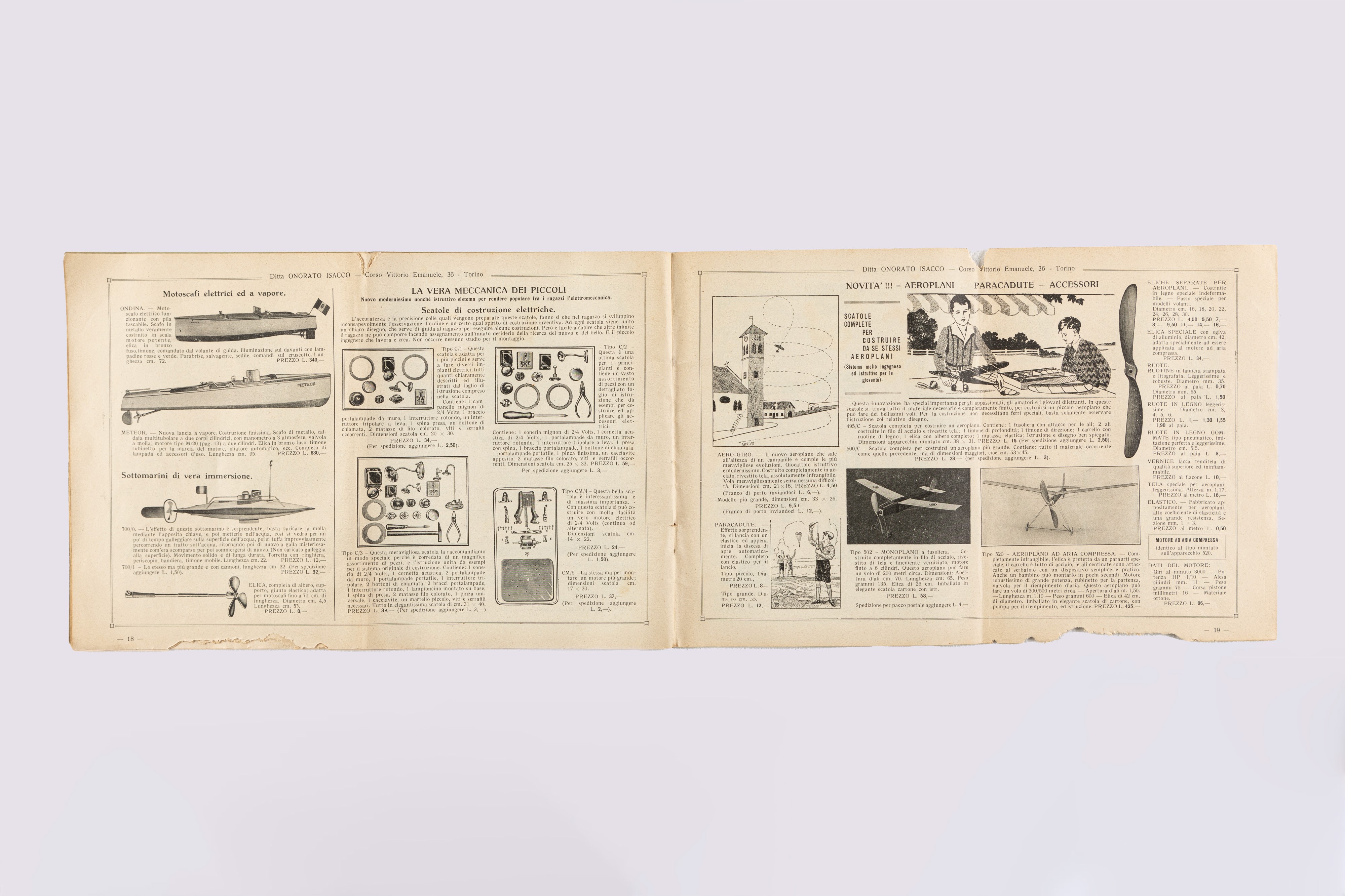 Catalogo Generale Ditta Onorato Isacco - Fabbrica di Giocattoli Scientifici Istruttivi