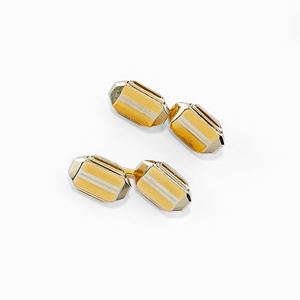 A 18K two-color gold cufflinks