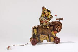 Prototype of Pinocchio on donkey
