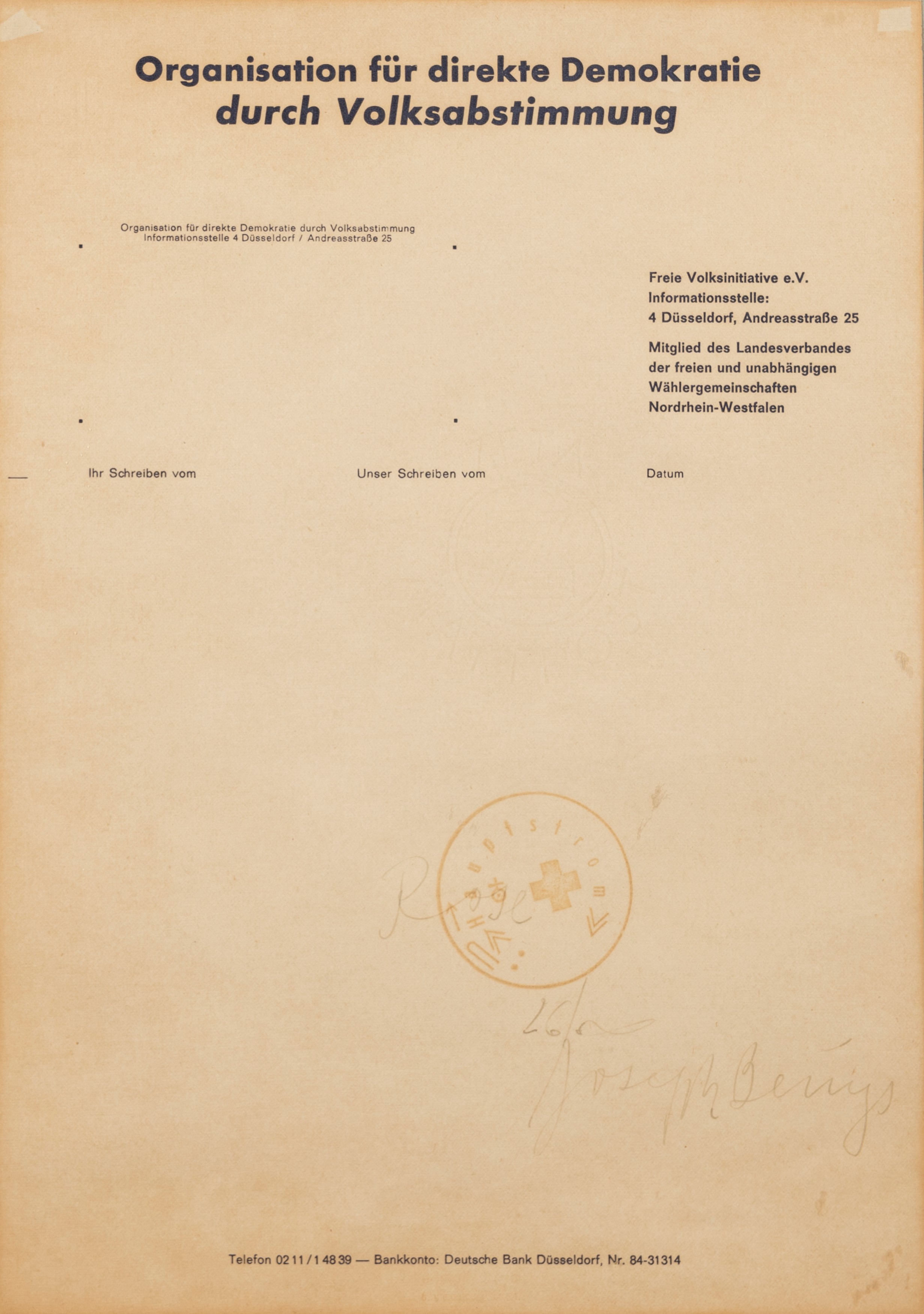 Joseph Beuys - Rose Für Direkte Demokratie