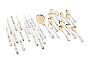 Two sets of dessert cutlery