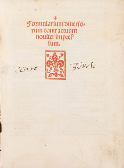 Formularium Diversorum Contractuum Noviter Impressum