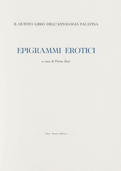 Epigrammi erotici. Il quinto libro dell'Antologia Palatina, 1963