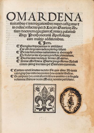 Omar De Nativitatibus Et Interrogationibus Nuper Castigatus Et in Ordinem Redactus per Lucam Gaur...