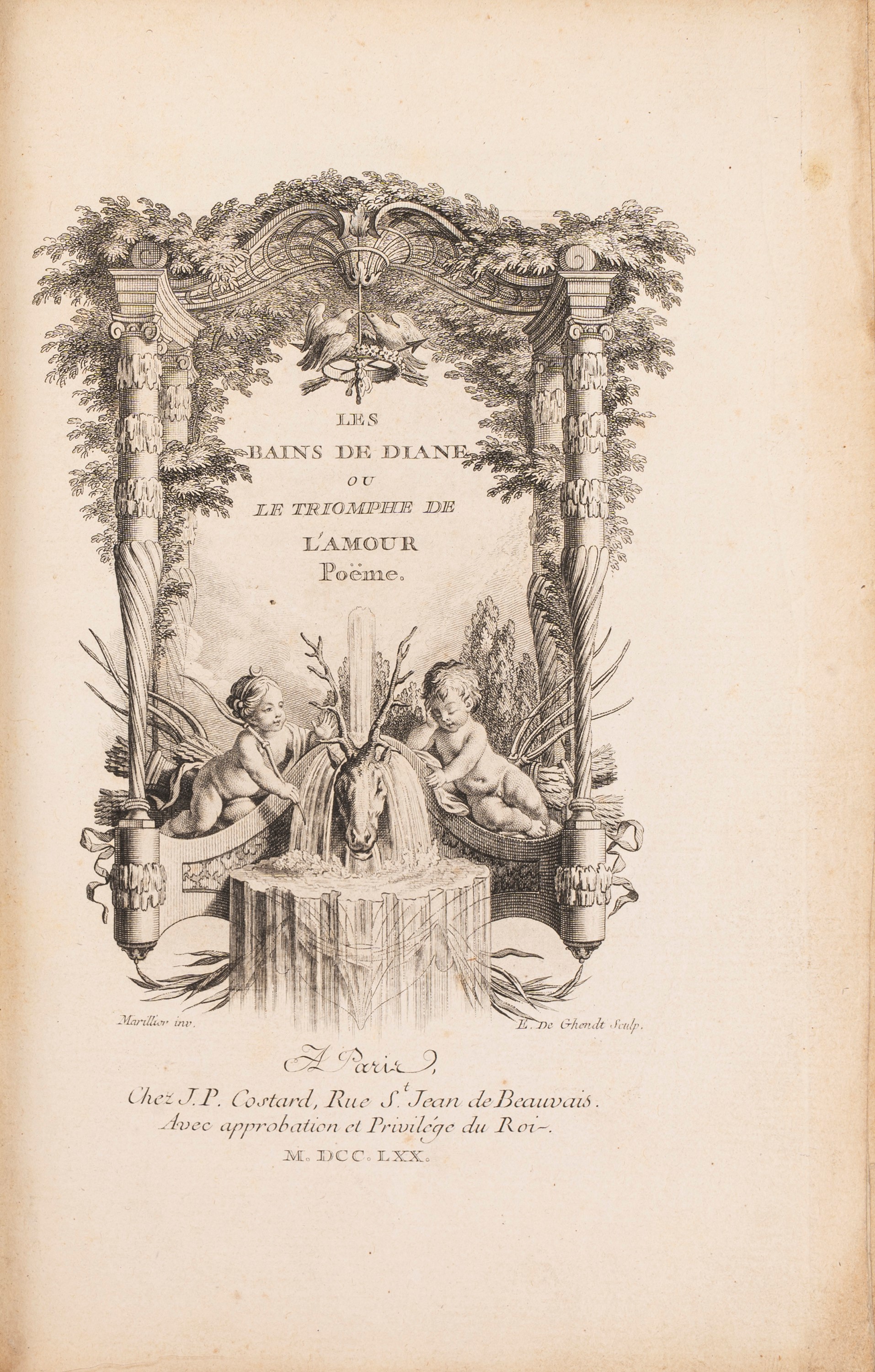 François-georges Desfontaines - Les Bains de Diane ou Le Triomphe de L'Amour, Poëme, 1770