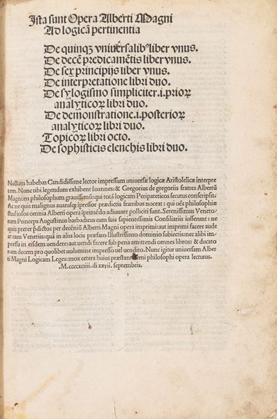 Logica (liber I-VIII). Add: Nicolaus Judecus: Quid Apud Aristotelem Significat Verbum Utrumlibet