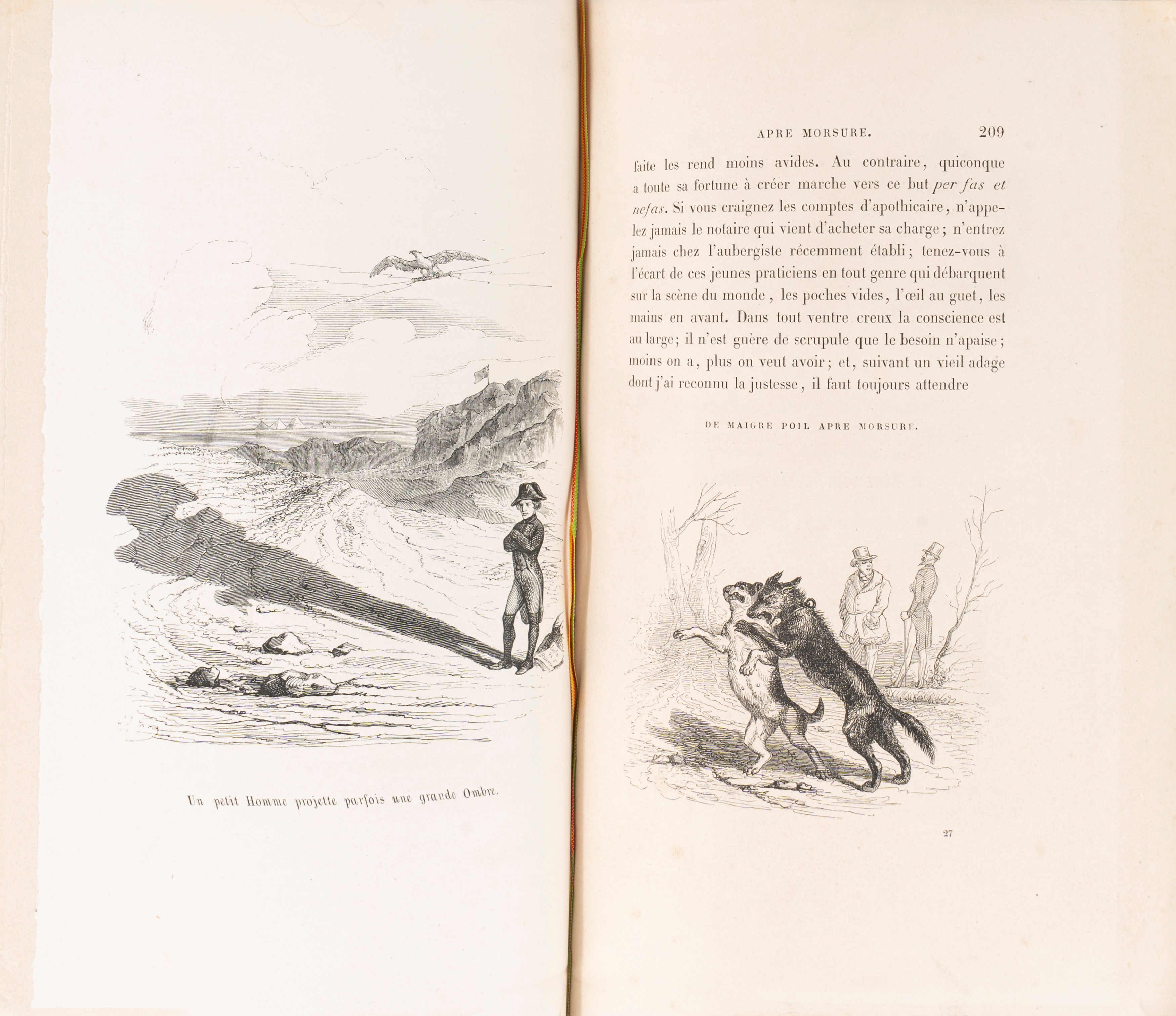 Grandville, Jean - Jacques - Grandville, Cent Proverbes - 1845, Libro illustrato con 50 tavole in...