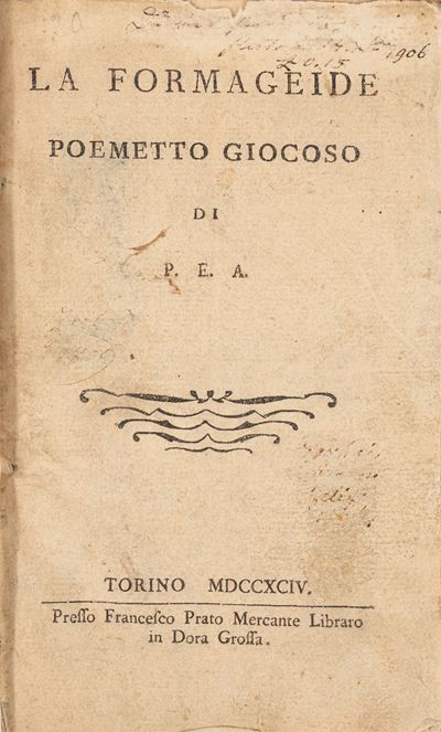 La Formageide. Poemetto Giocoso di P. E. a
