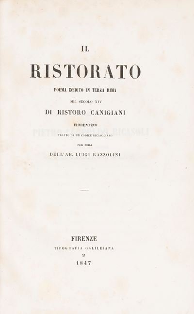 Il ristorante. Poema inedito in terza rima del XV secolo