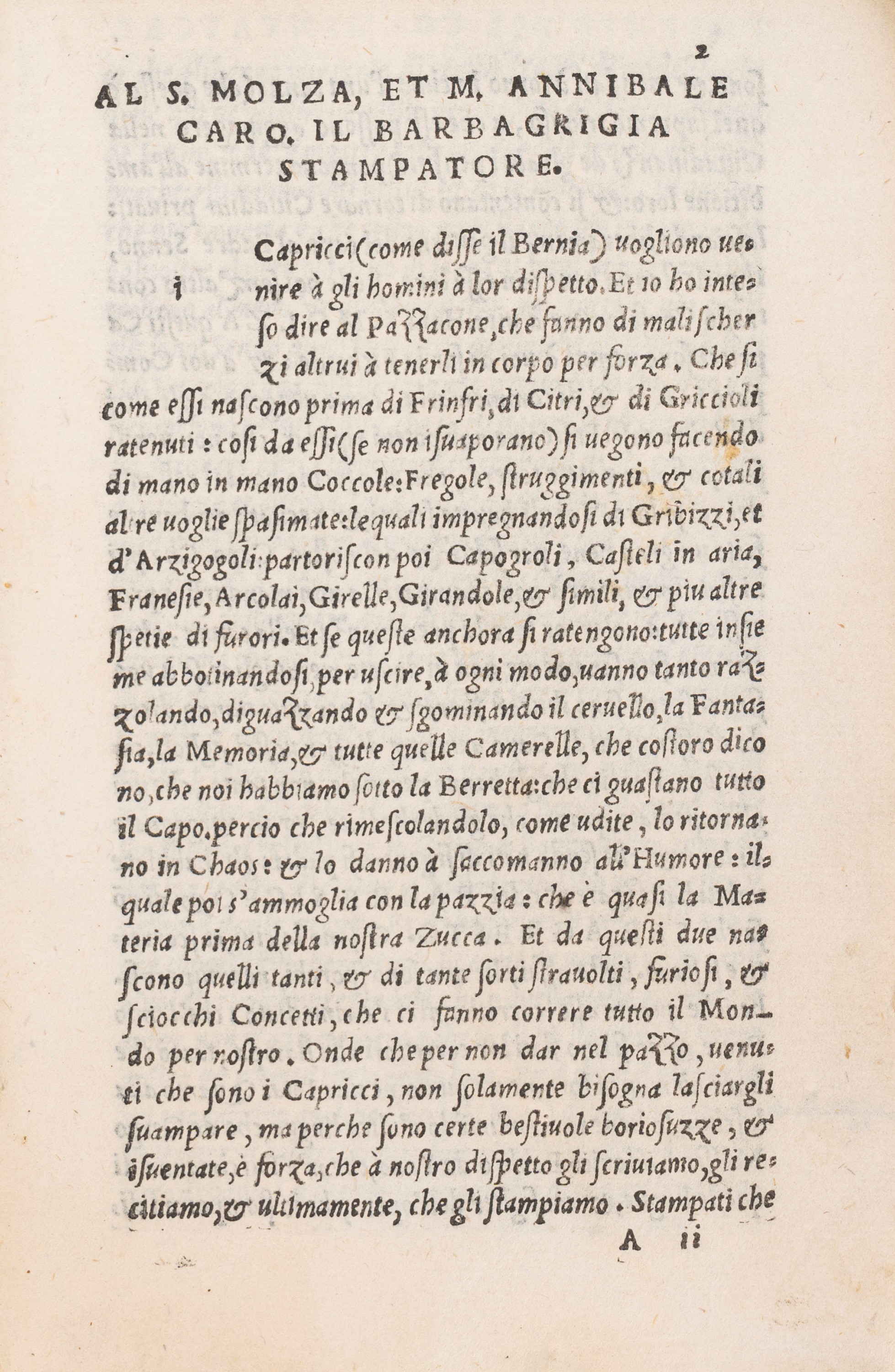 Annibale Caro - Commento di Ser Agresto da Ficaruolo sopra la prima Ficata del padre Siceo, 1540