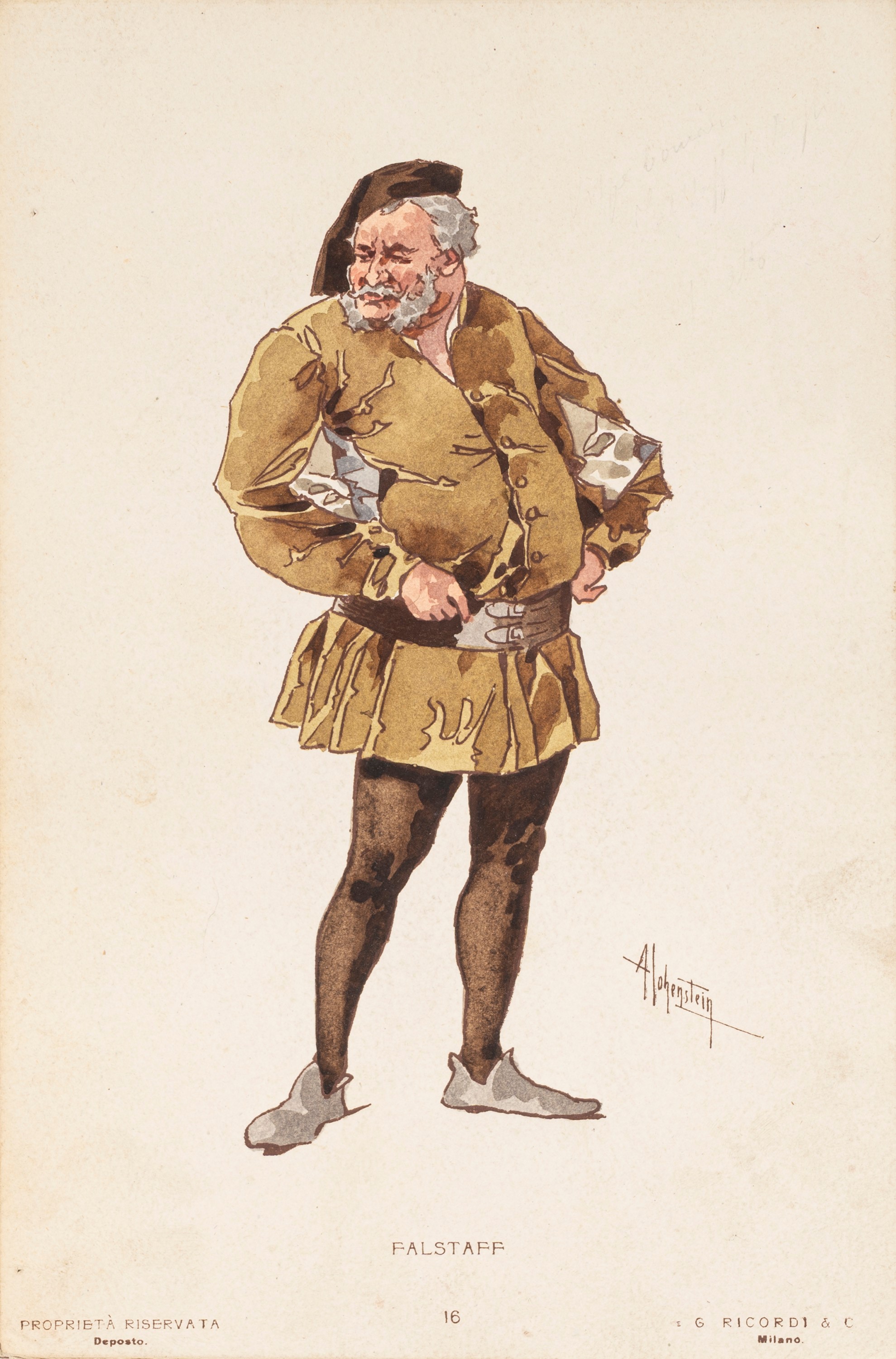 Giuseppe Verdi - Adolf Hohenstein, Falstaff - 45 tavole di figurini e oggetti di scena
