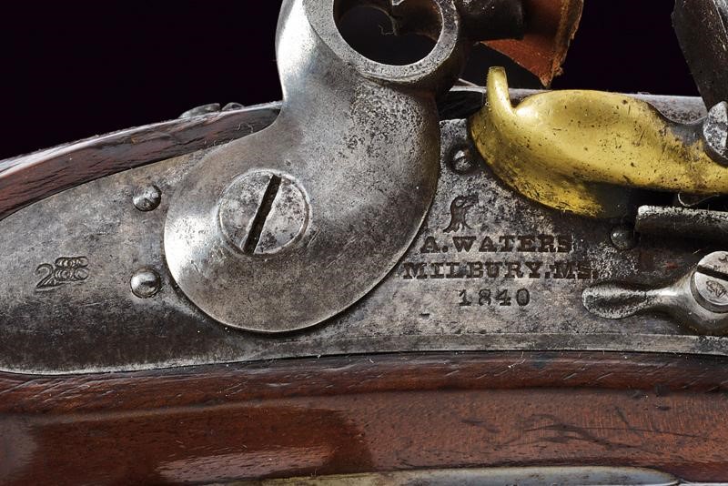 Interessante Pistola a Pietra Focaia D'ordinanza Mod. 1836 di A. Waters