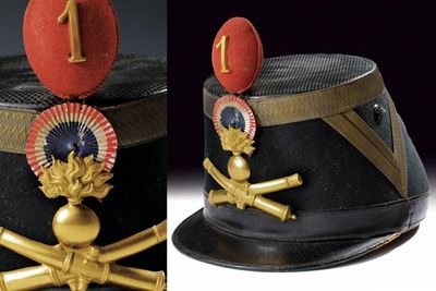 Shako da ufficiale d'artiglieria, Francia, 1870-1880