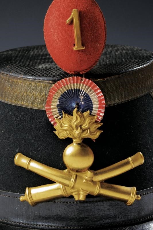 Shako da ufficiale d'artiglieria, Francia, 1870-1880