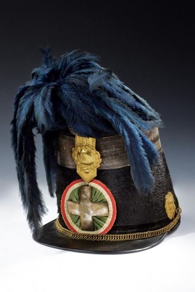 Shako Guardia Nazionale, Regno di Sardegna, del Metà del XIX Secolo