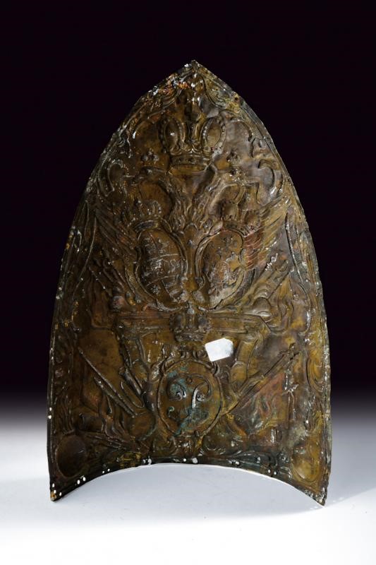 Placca per mitria da truppa, Russia imperiale, XVIII secolo
