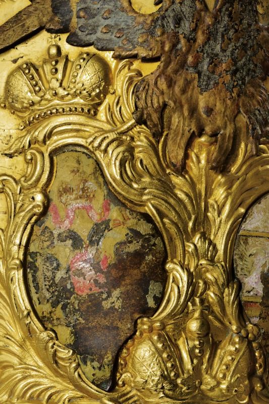 Placca per mitria da ufficiale del Reggimento Dragoni della Guardia, tecnica Schlewig-Holstein, X...