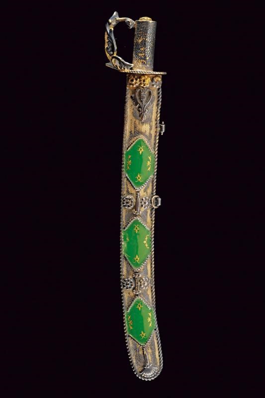 Miniatura di sciabola, argento dorato, lunghezza 13.5 cm, circa 1900
