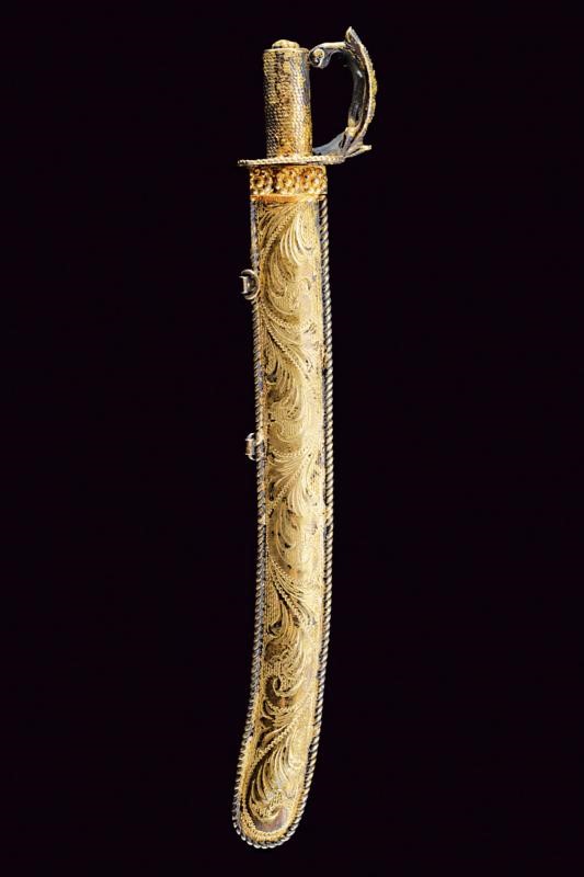 Miniatura di sciabola, argento dorato, lunghezza 13.5 cm, circa 1900