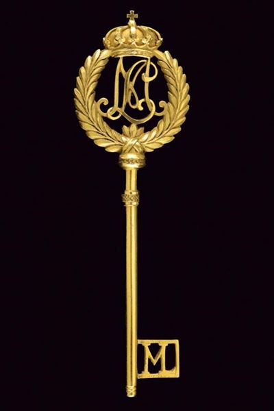 Chiave da Ciambellano con monogramma di Maria Luisa d'Asburgo-Lorena, Ducato di Parma e Piacenza,...