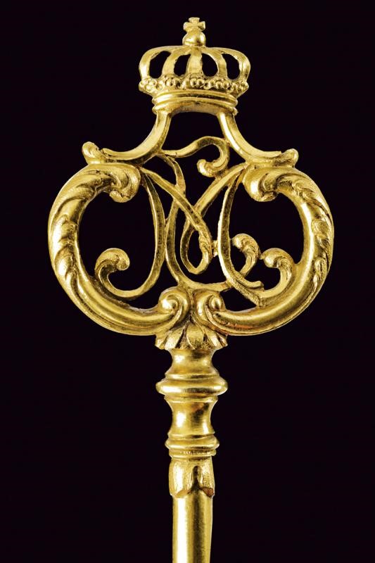 Chiave da Ciambellano, Ducato di Parma e Piacenza, XIX Secolo, con monogramma di Maria Luisa d'As...