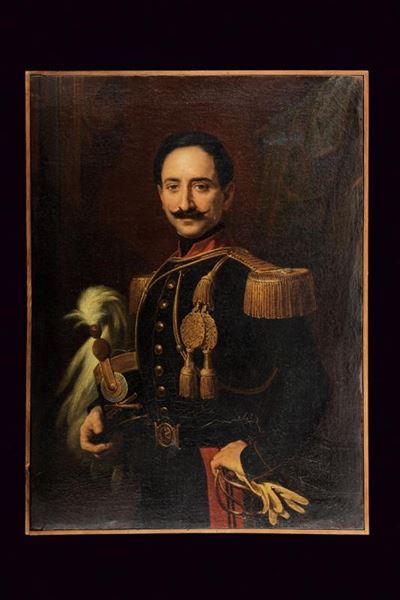 Anonimo, Ritratto di colonnello dell'Artiglieria Pontificia, olio su tela