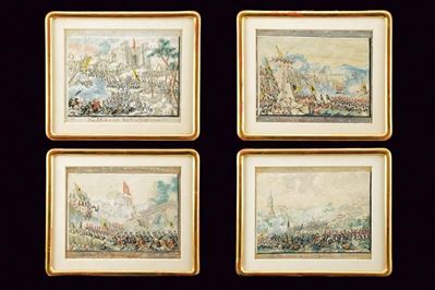 Anonimo, Quattro disegni sulla guerra Russo-Turca (1828-1829), tecnica mista su carta