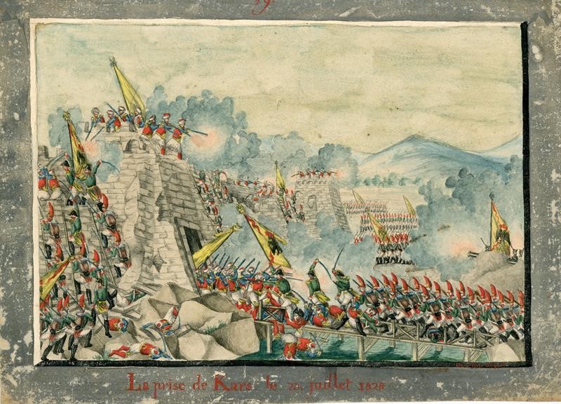 Anonimo, Quattro disegni sulla guerra Russo-Turca (1828-1829), tecnica mista su carta