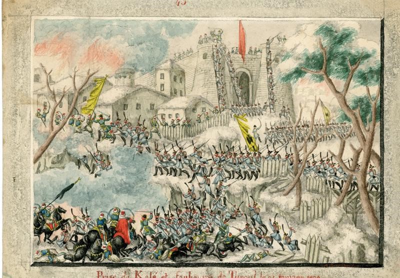 Anonimo, Quattro disegni sulla guerra Russo-Turca (1828-1829), tecnica mista su carta