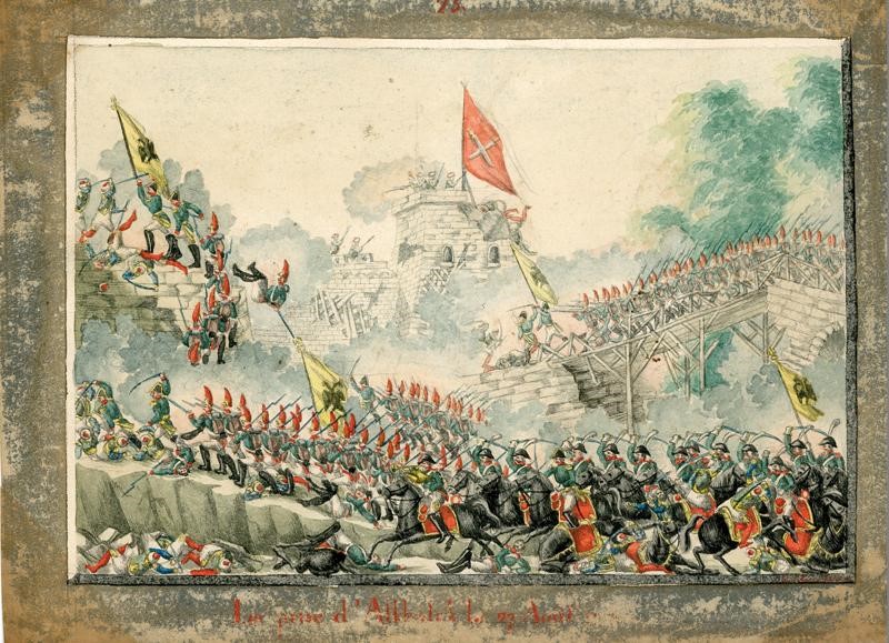 Anonimo, Quattro disegni sulla guerra Russo-Turca (1828-1829), tecnica mista su carta
