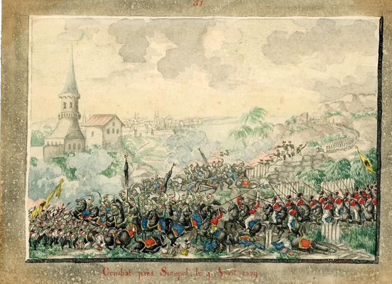 Anonimo, Quattro disegni sulla guerra Russo-Turca (1828-1829), tecnica mista su carta