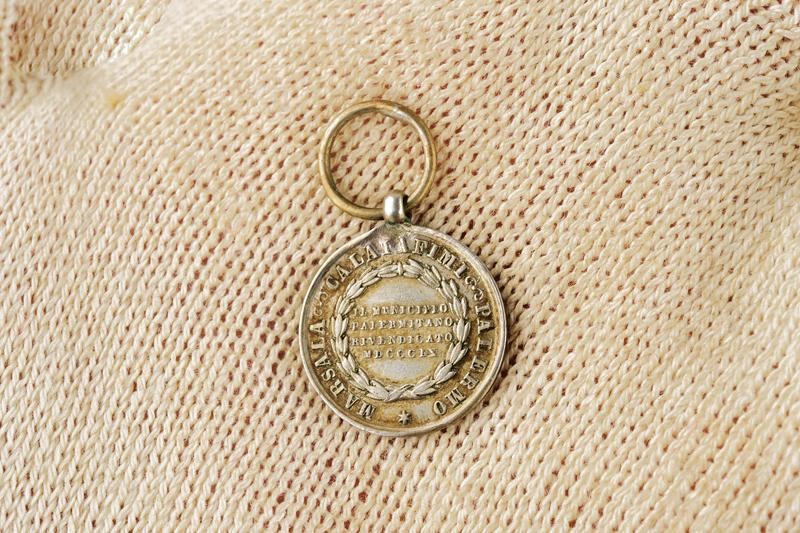 Medaglia commemorativa dei Mille, argento, diametro 30 mm, Palermo, Seconda metà del XIX secolo