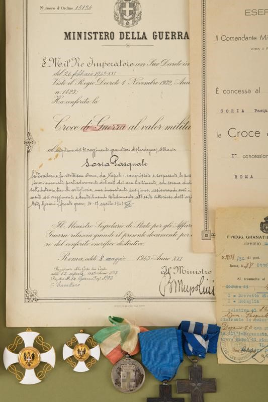 Pasquale Soria, Lotto di Decorazioni e Medaglie Italiane della Prima Metà del XX Secolo