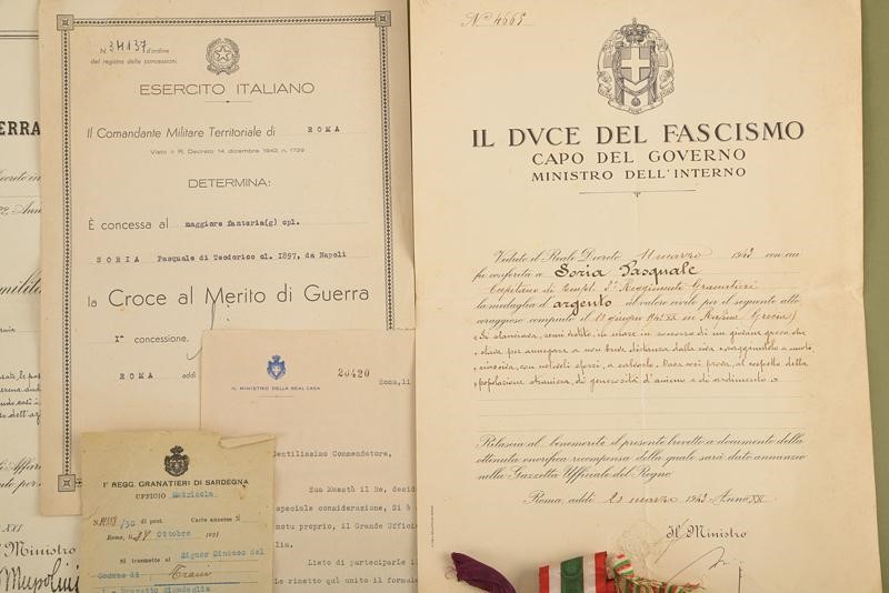 Pasquale Soria, Lotto di Decorazioni e Medaglie Italiane della Prima Metà del XX Secolo