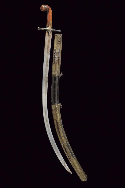 Shamshir, fornimenti in argento, Turchia, metà XIX secolo