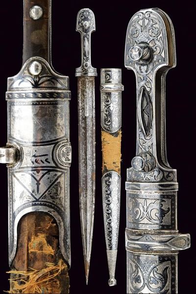 Kindjal, Lama dritta in Caucaso, 50.3 cm, circa 1900