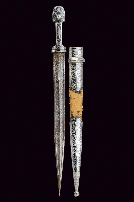 Kindjal, Lama dritta in Caucaso, 50.3 cm, circa 1900
