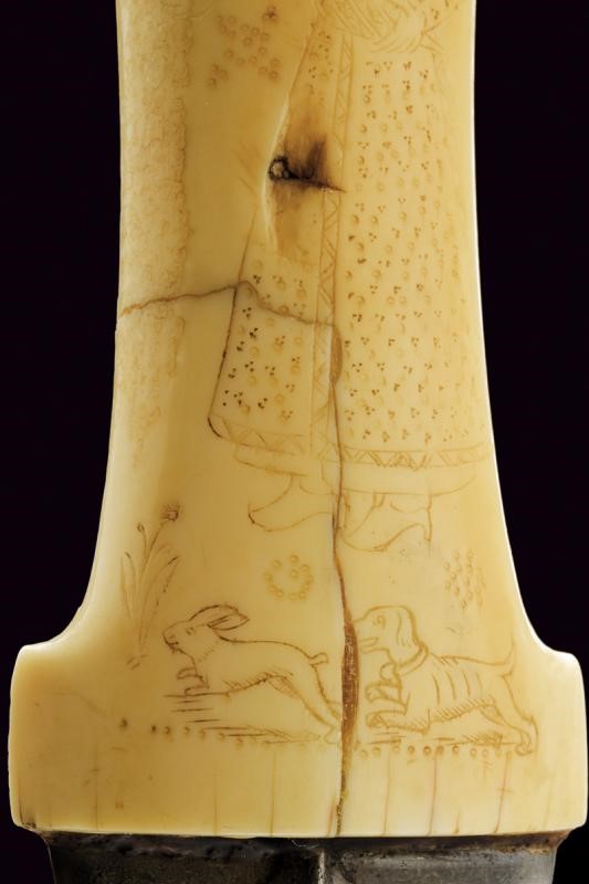 Eccellente Kandshar, lama curva in damasco Wootz, Persia, XVIII secolo
