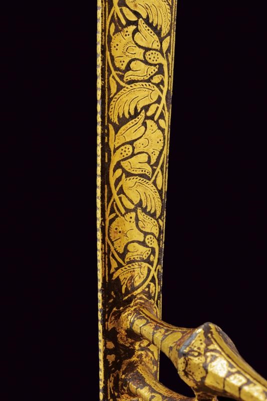 Katar indiano, decorato con motivi floreali e geometrici in oro, metà del XIX secolo