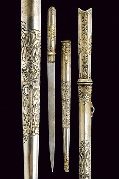 Bichaq, collezione turca con fornimenti in argento, circa 1900