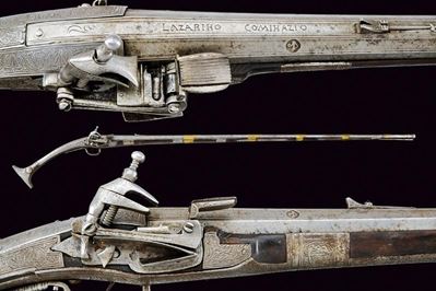 Fucile alla micheletta, Balcani, lunghezza 173,5 cm, Prima metà del XIX Secolo